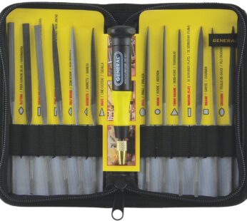 General Tools 707475 Swiss Pattern Needle File Set, 12-Piece, Black, Set of 12 and Handle