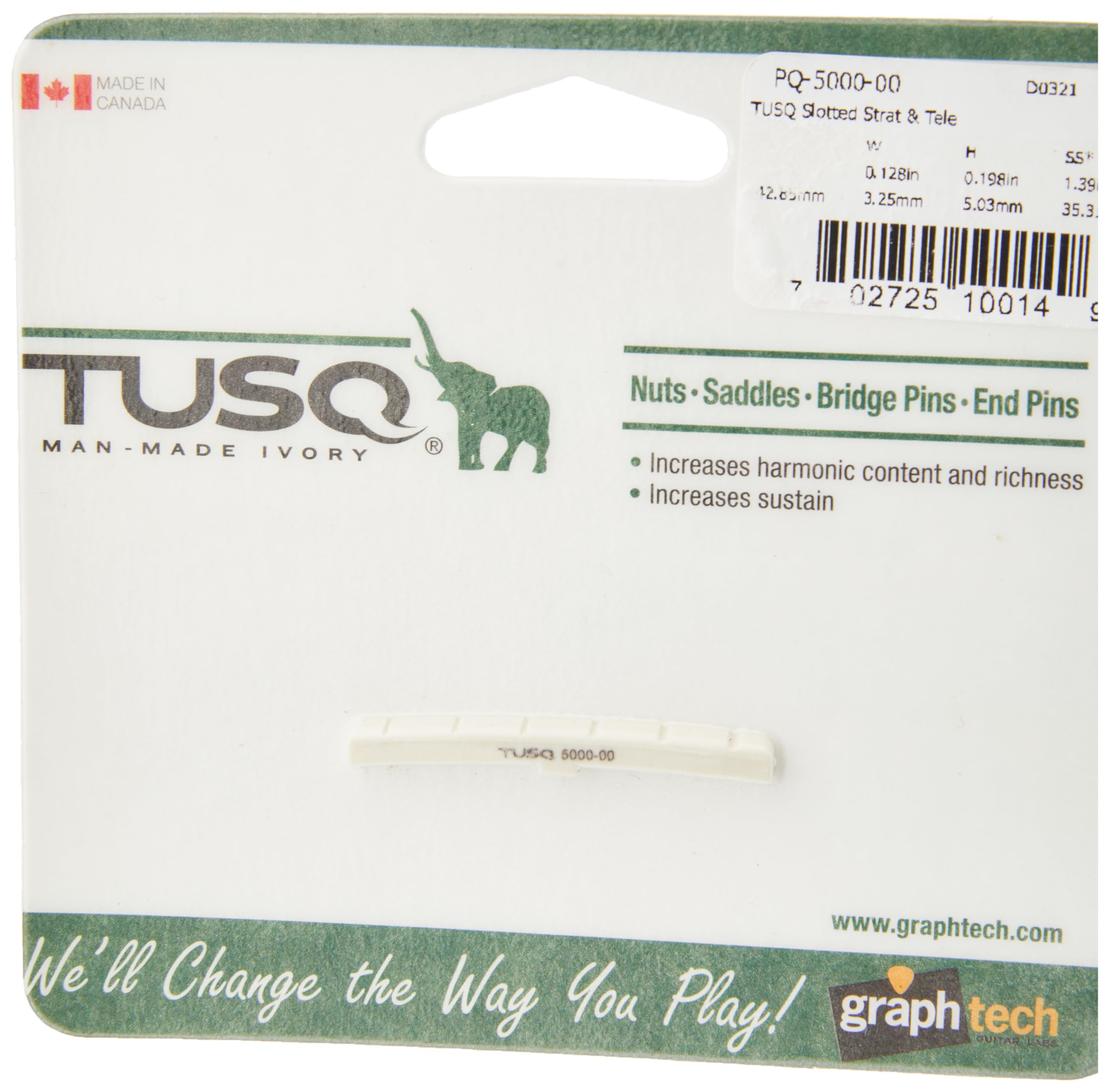 GraphTech PQ500000 TUSQ Electric Guitar Nut, Fender Style Slotted - Image 3