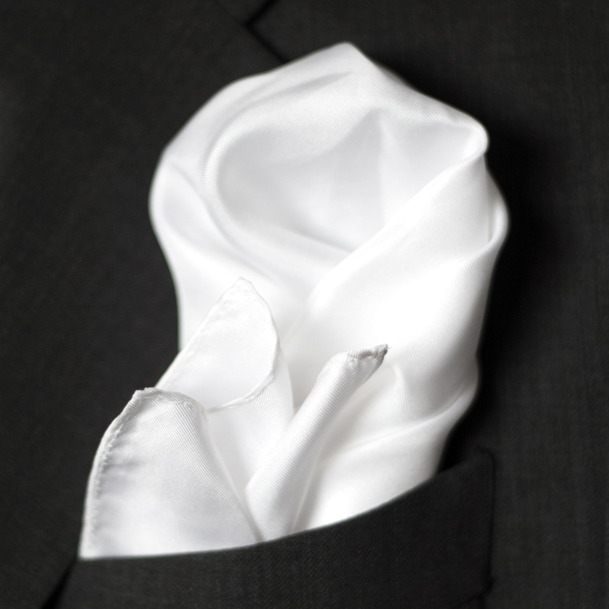 Royal Silk Fine White 100% Silk Pocket Square for Men Full-Sized 17"x17" - Image 9