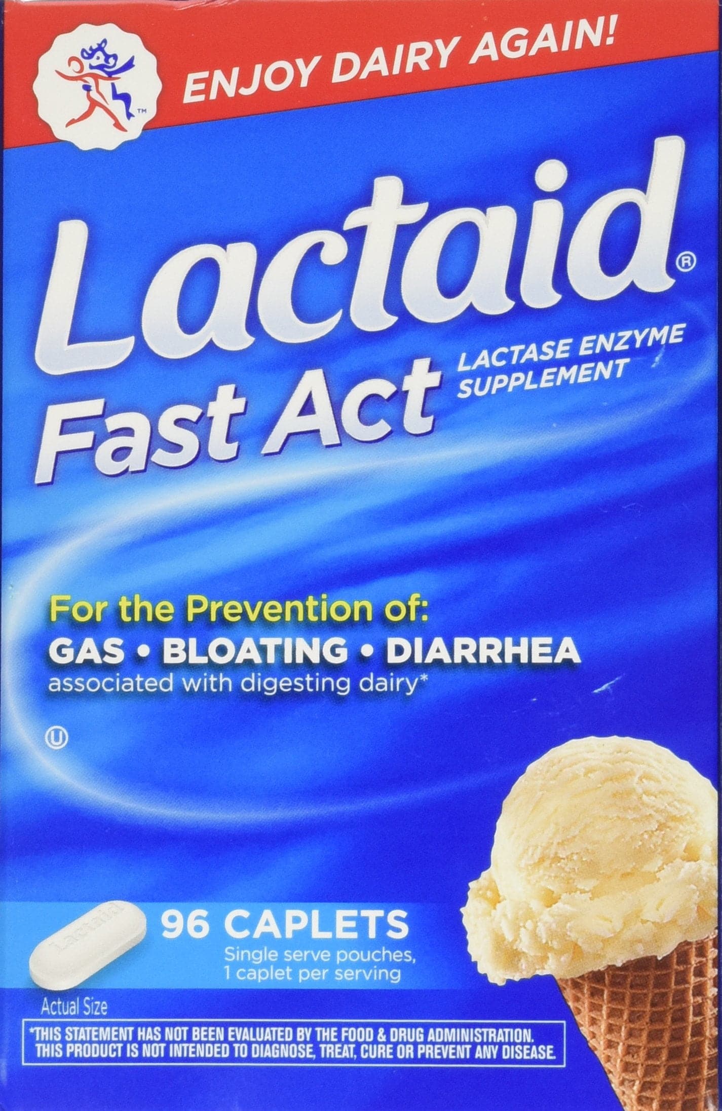 Lactaid-Fast Act Lactase Enzyme Supplement, 96 Caplets