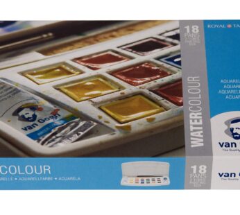 Van Gogh Watercolor Paint Set, Plastic Pocketbox, 18-Half Pan + 2x10ml