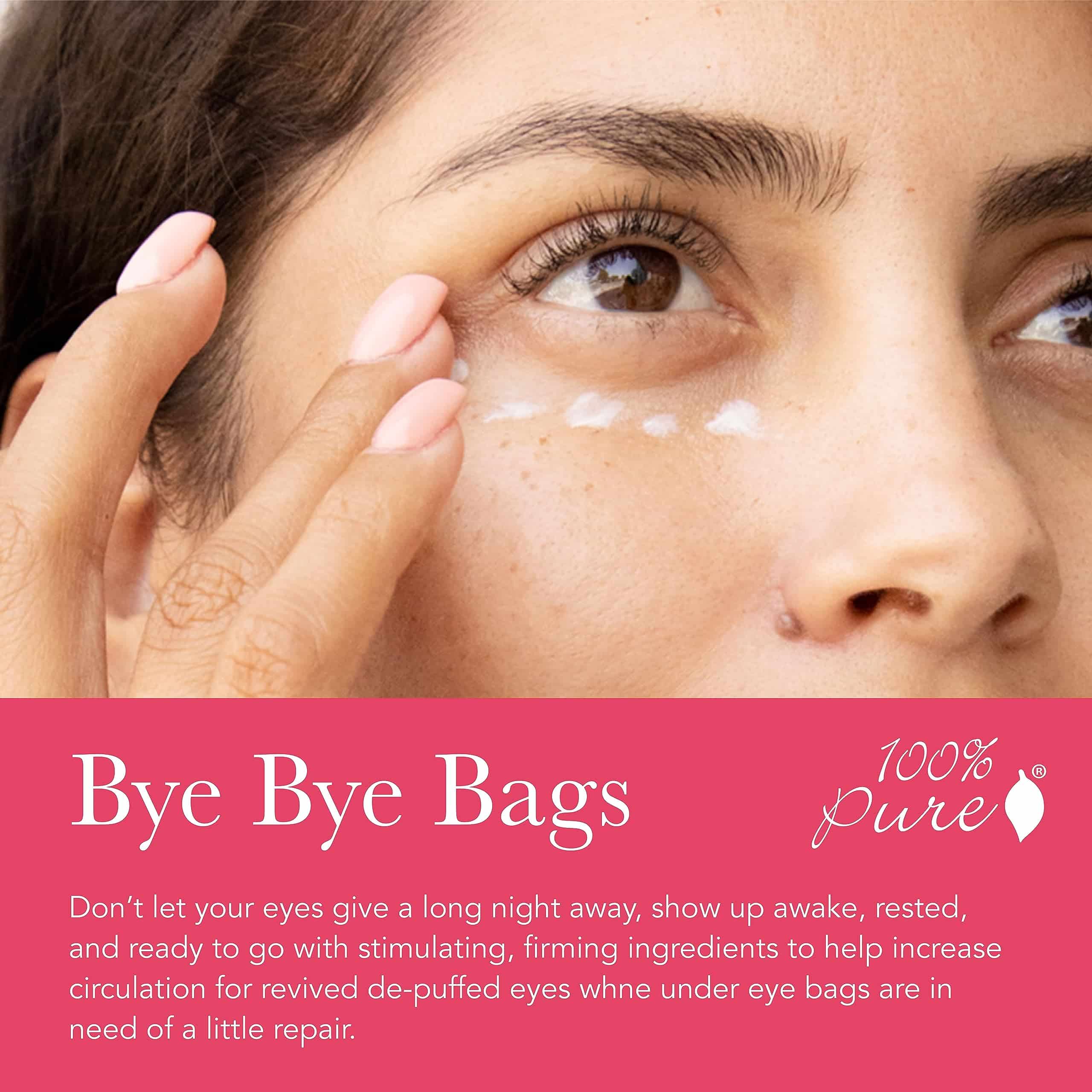 100% PURE Coffee Bean Caffeine Eye Cream Refresh & Hydrate Under Eye Treatment Reduce Puff - Image 4