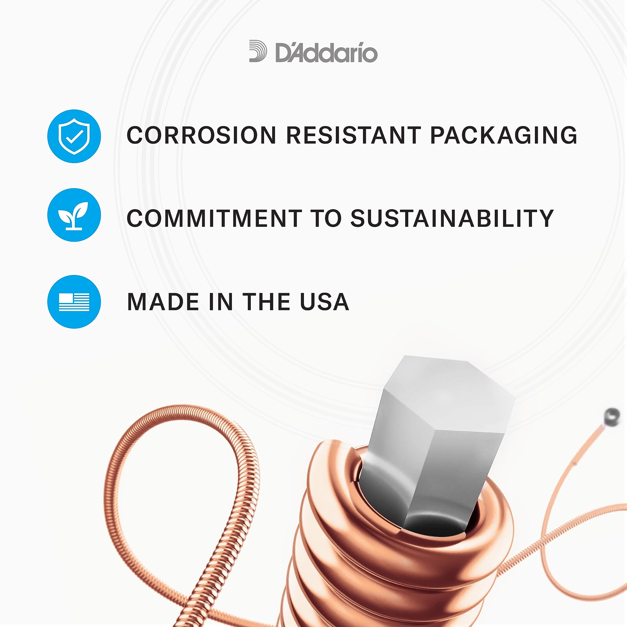 D'Addario Guitar Strings - Acoustic Guitar Strings - 80/20 Bronze - For 6 String Guitar - - Image 5