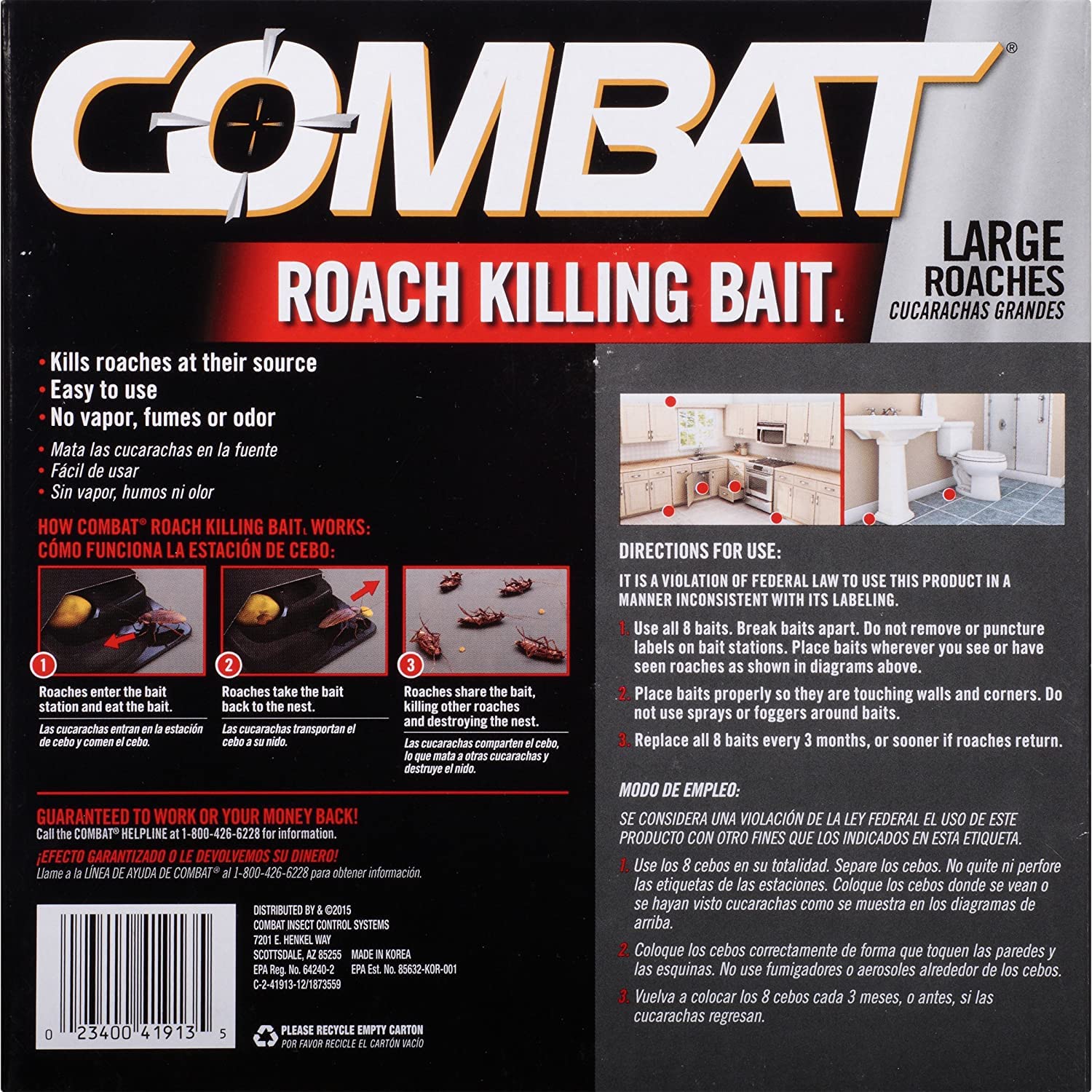Combat Max Defense System Brand, Small Roach Killing Bait and Gel, 12 Count - Image 2