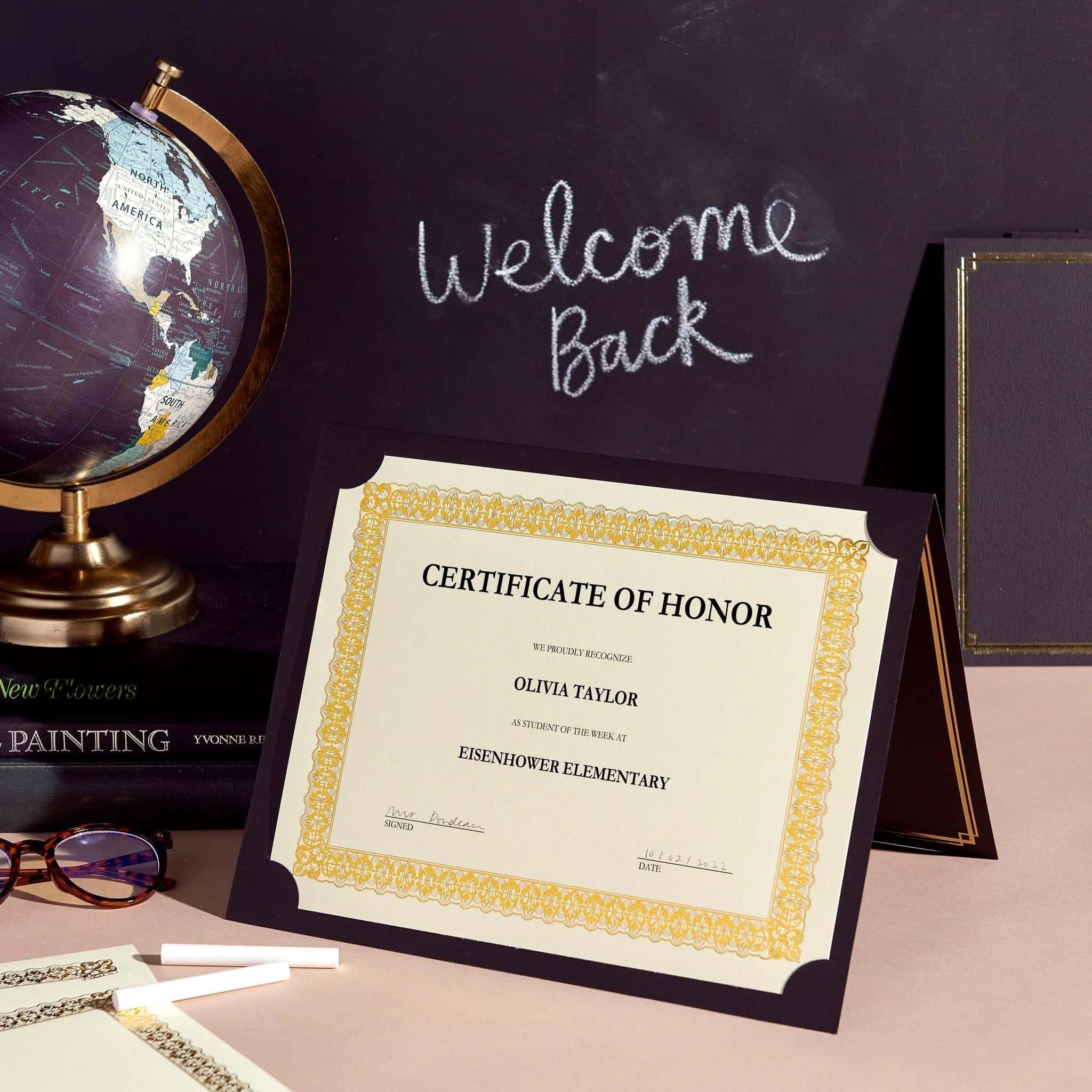 Gartner Studios Gold Foil Certificate Paper, Parchment Design, 80lb 8.5? x 11?, 15 Count - Image 3