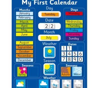 Fridge Magic Interactive Children’s Magnetic Learning Calendar – Blue- Fun Educational Too