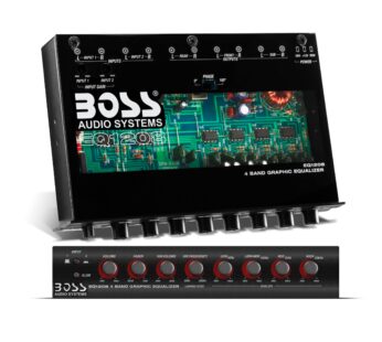BOSS Audio Systems EQ1208 4 Band Pre-Amp Half-DIN Car Equalizer, Subfoofer Output, Dual Co