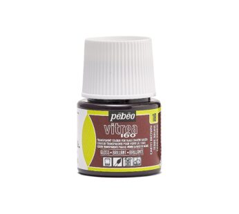 Pebeo Vitrea 160, Glossy Glass Paint, 45 ml Bottle – Earth Brown