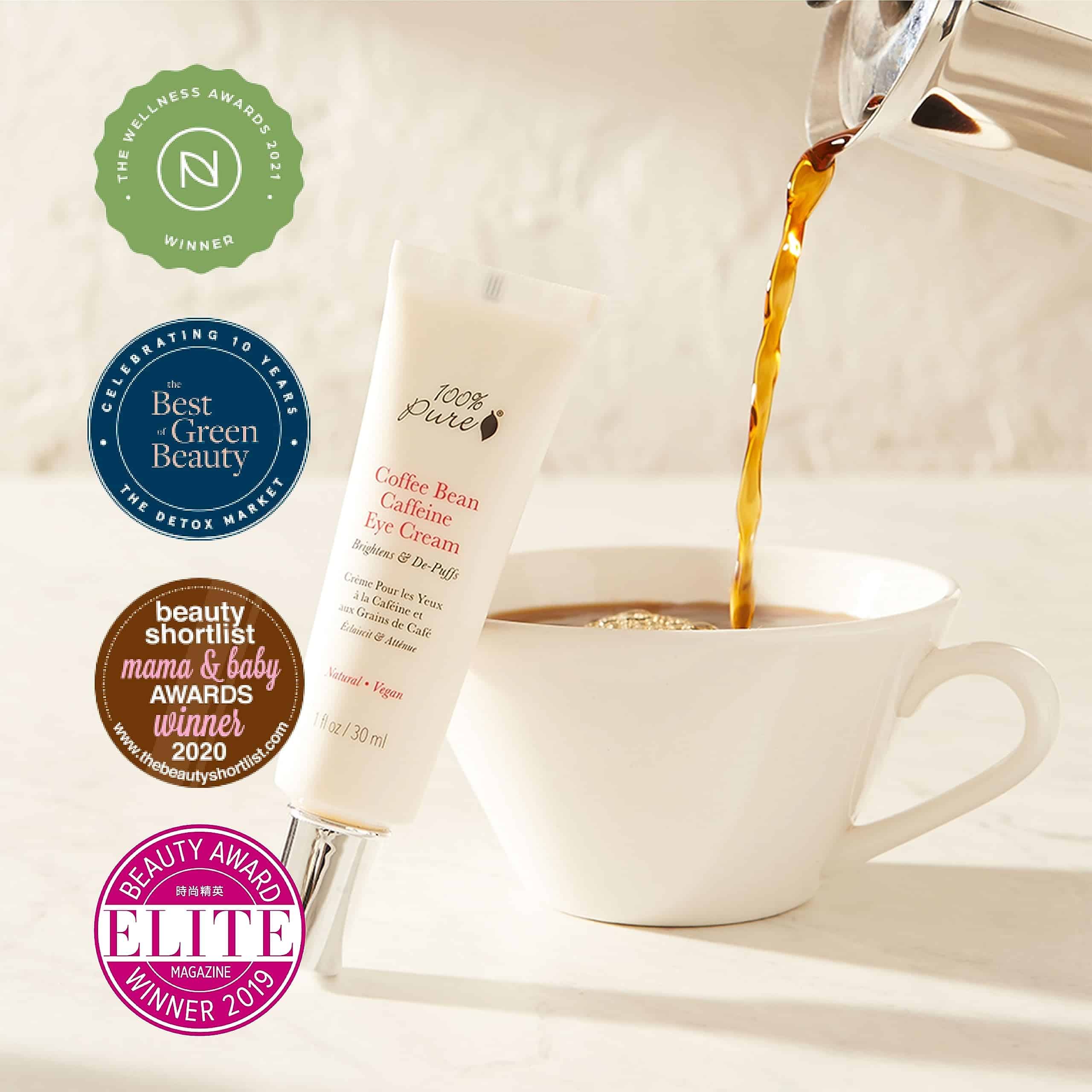 100% PURE Coffee Bean Caffeine Eye Cream Refresh & Hydrate Under Eye Treatment Reduce Puff - Image 6