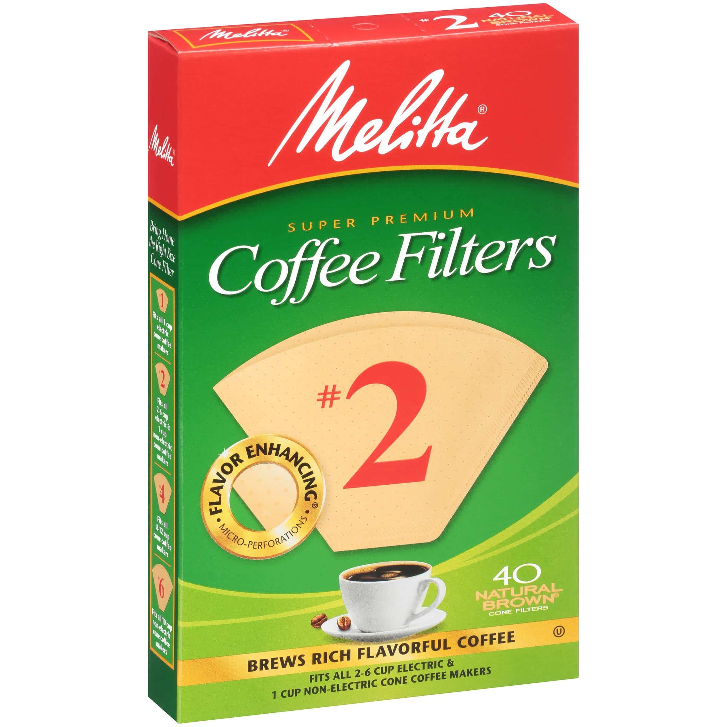 Melitta #2 Cone Coffee Filters, Natural Brown, 40 Count - Image 2