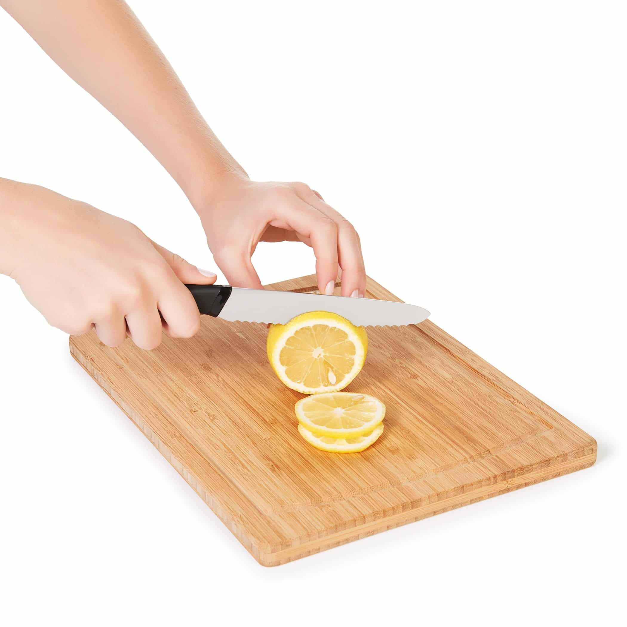 OXO Good Grips 5-in Serrated Utility Knife,Silver/Black - Image 3