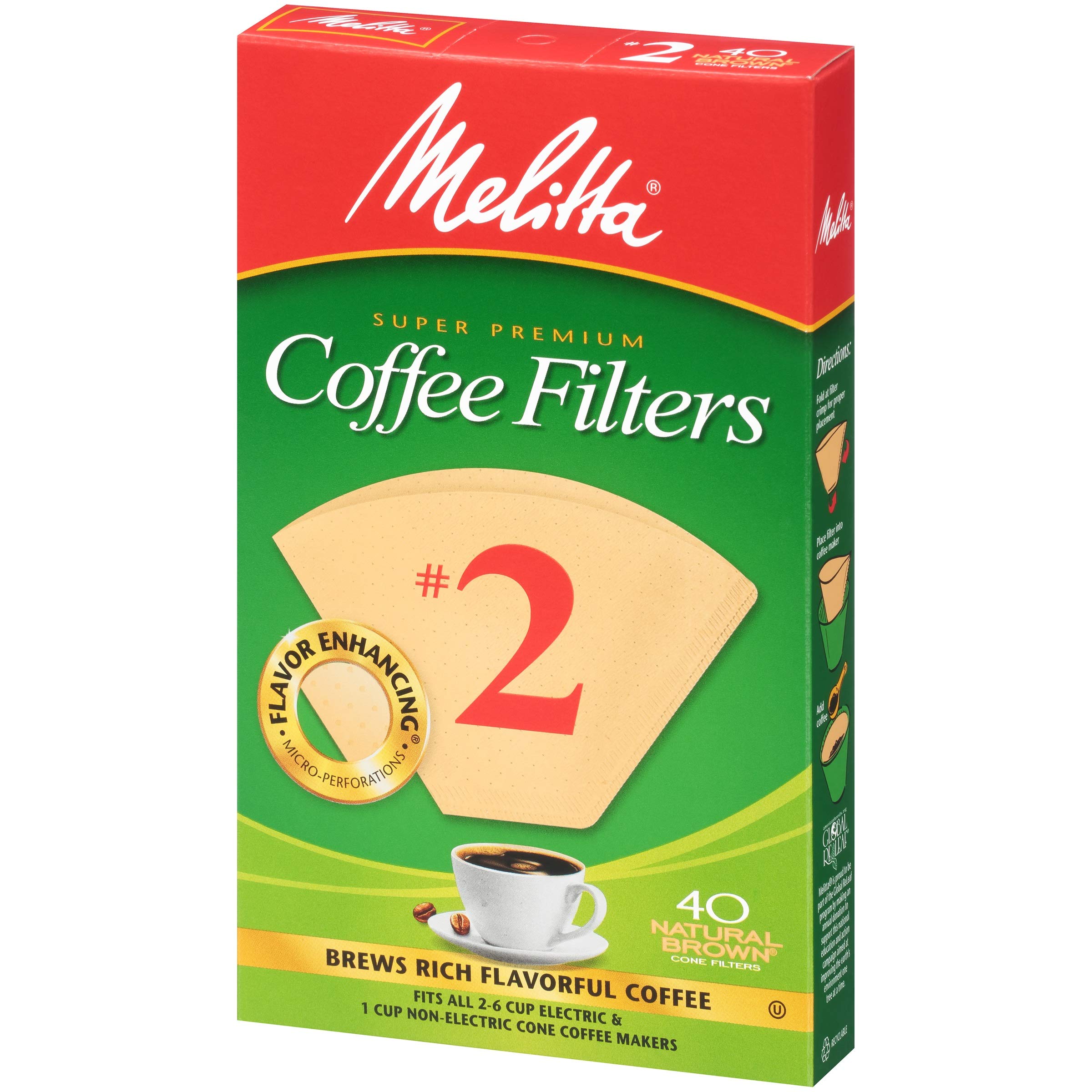Melitta #2 Cone Coffee Filters, Natural Brown, 40 Count - Image 3