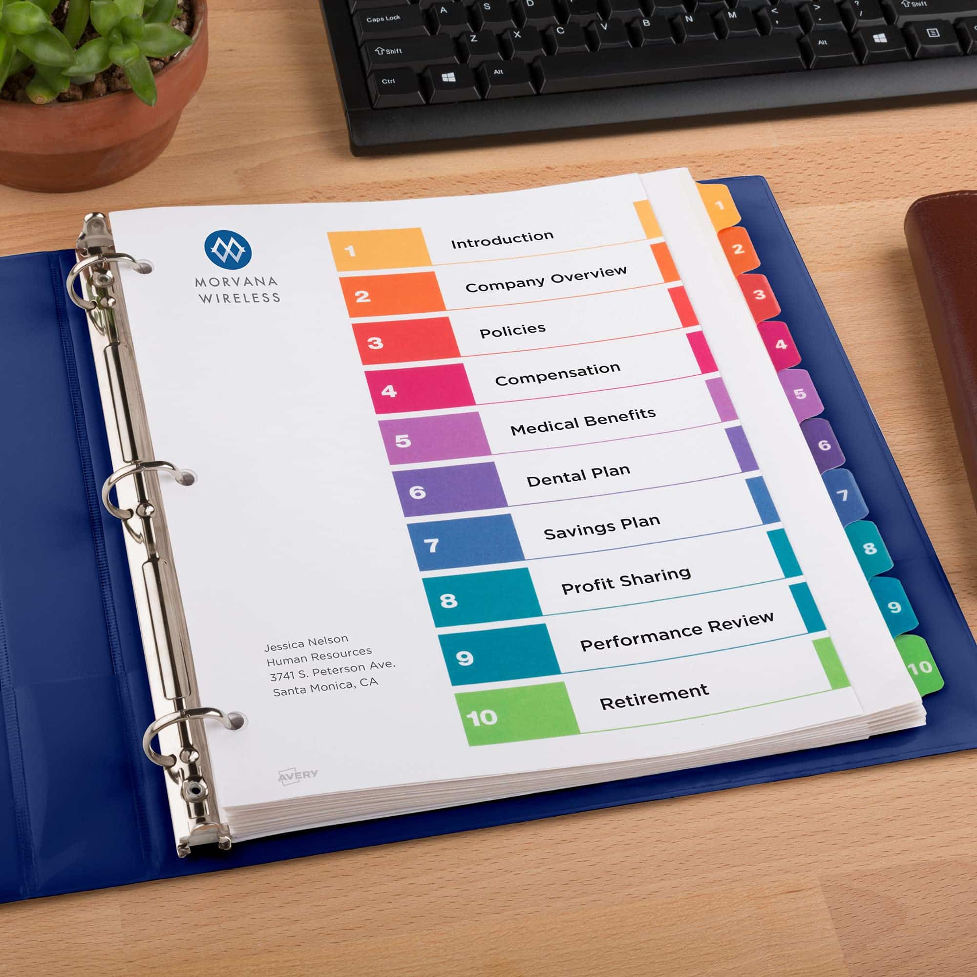 Avery Extra-Wide Ready Index Dividers for 3 Ring Binders, 10 Tab Set, Printable Table of C - Image 7