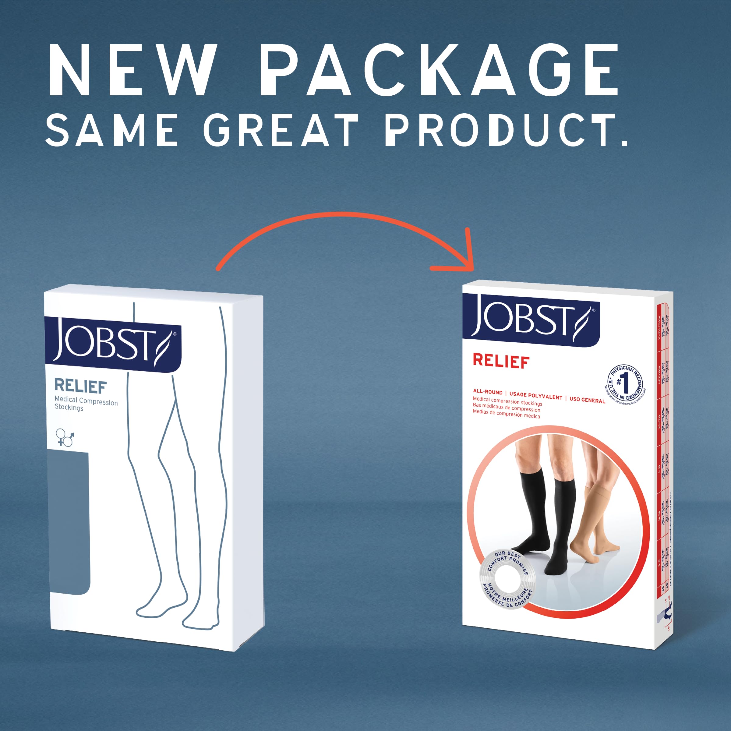 JOBST Relief Knee High Graduated Compression Socks, 20-30 mmHg - Comfortable Unisex Design - Image 5