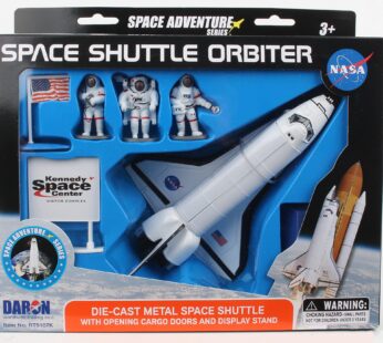 Daron Worldwide Trading Inc. Space Shuttle with Stand 3 Astronauts, American Flag and Kenn