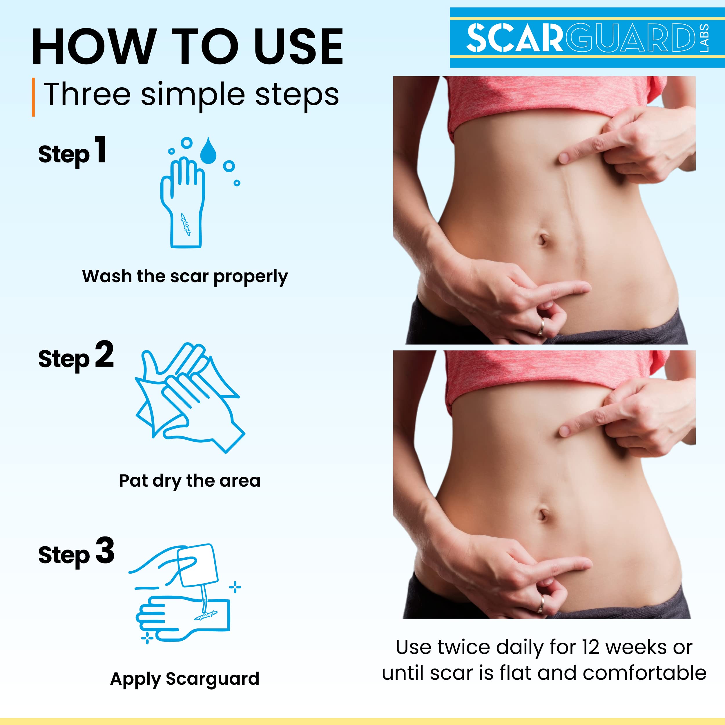 Scarguard - Invisible Brush-On Silicone Sheet with Vitamin E - Scar Removal for Keloids, B - Image 6
