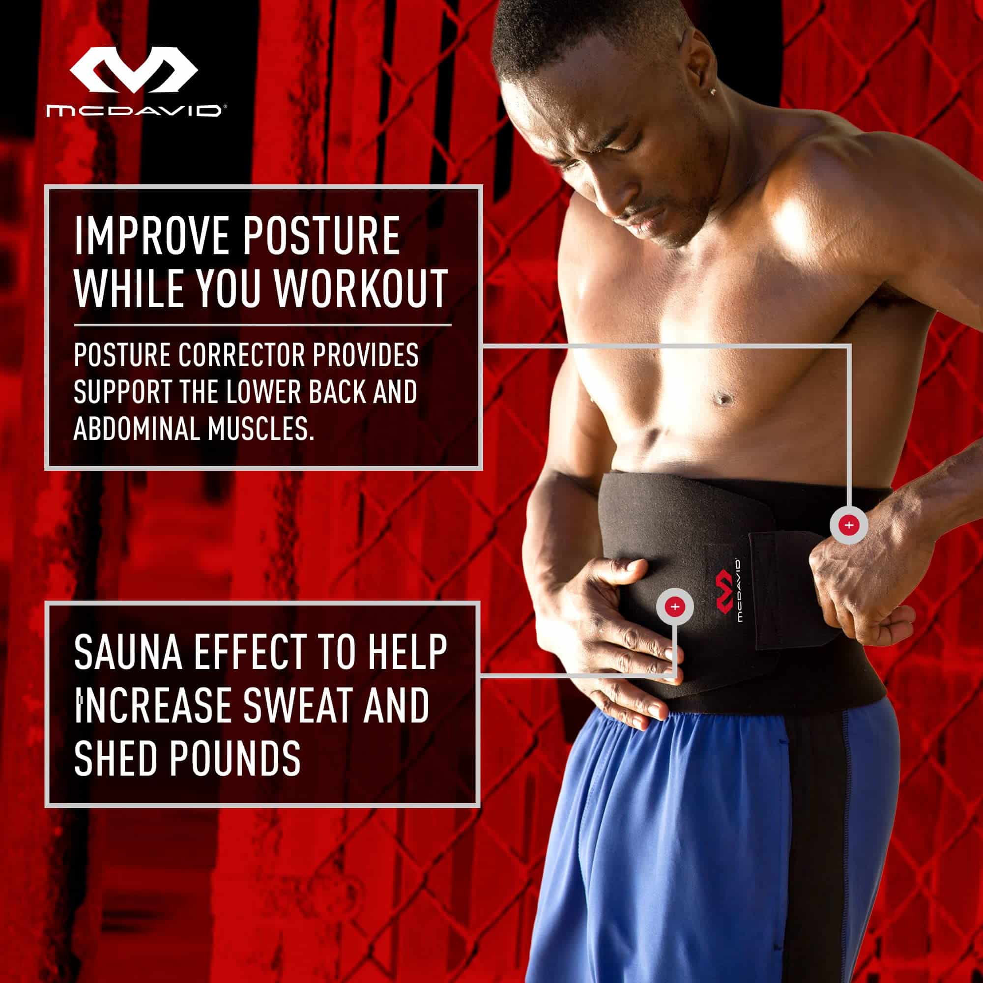 McDavid Waist Trimmer Belt for Men, Sweat Band & Back Support, Improved Posture for Workou - Image 4