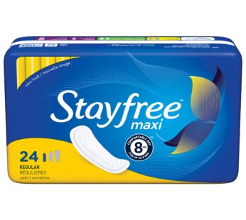 Stayfree Reg Maxi Pad c Size, 24 Count (Pack of 1), Regular