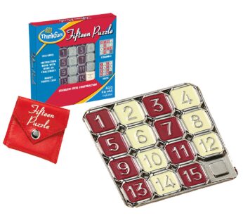 ThinkFun Fifteen Puzzle – Classic Puzzle Game, Perfect for Travel, Can Fit in Your Pocket
