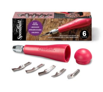 Speedball Linoleum Cutter Kit Assortment #1 – Linocut Carving Tools for Block Printing, In