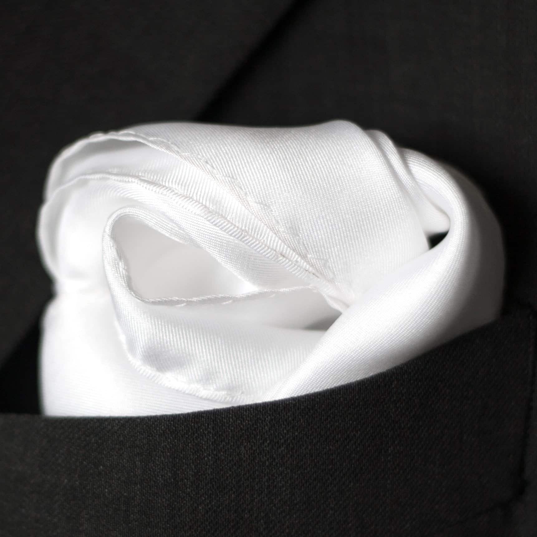Royal Silk Fine White 100% Silk Pocket Square for Men Full-Sized 17"x17" - Image 7