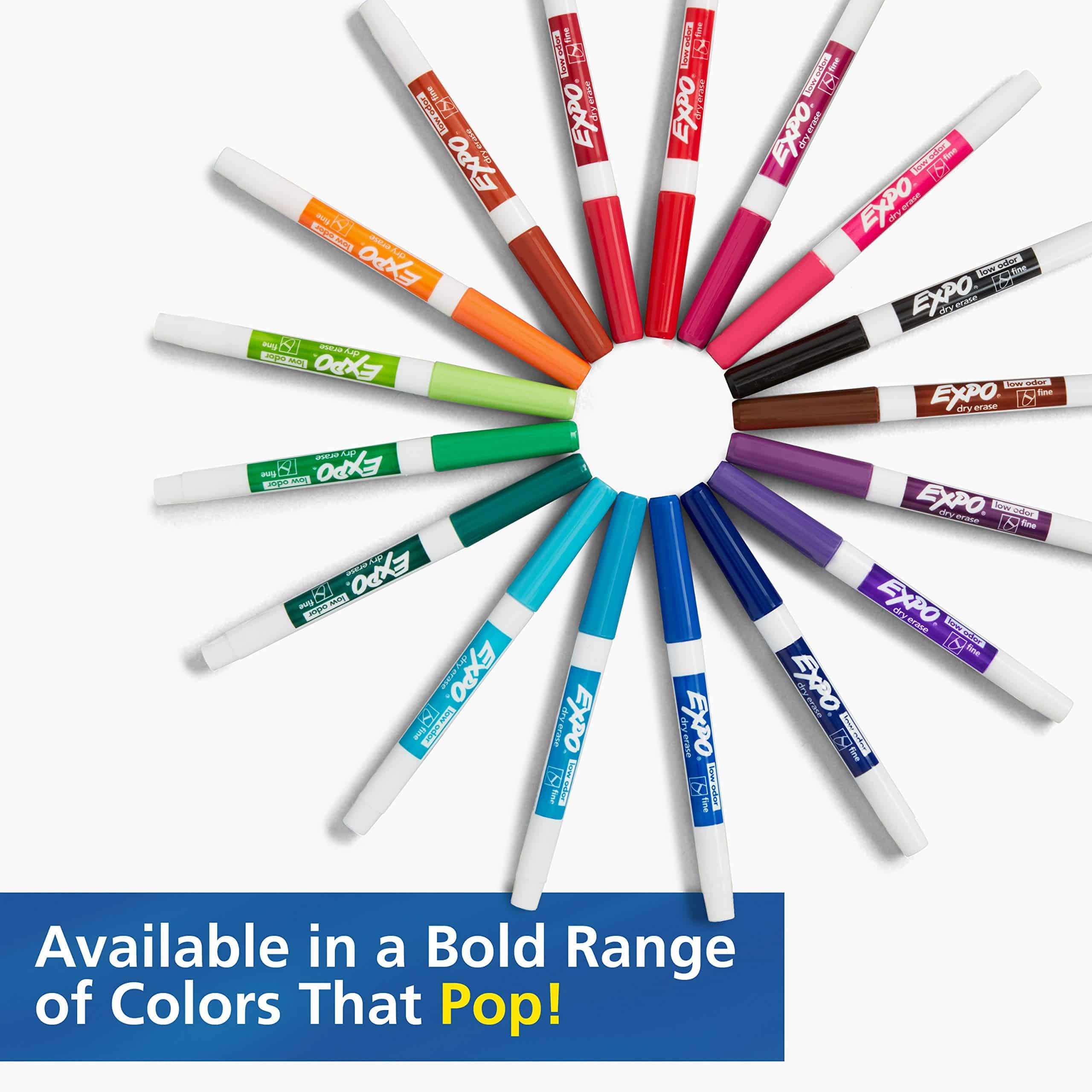 EXPO Low Odor Dry Erase Markers, Fine Tip, Black, 12 Count - Image 3