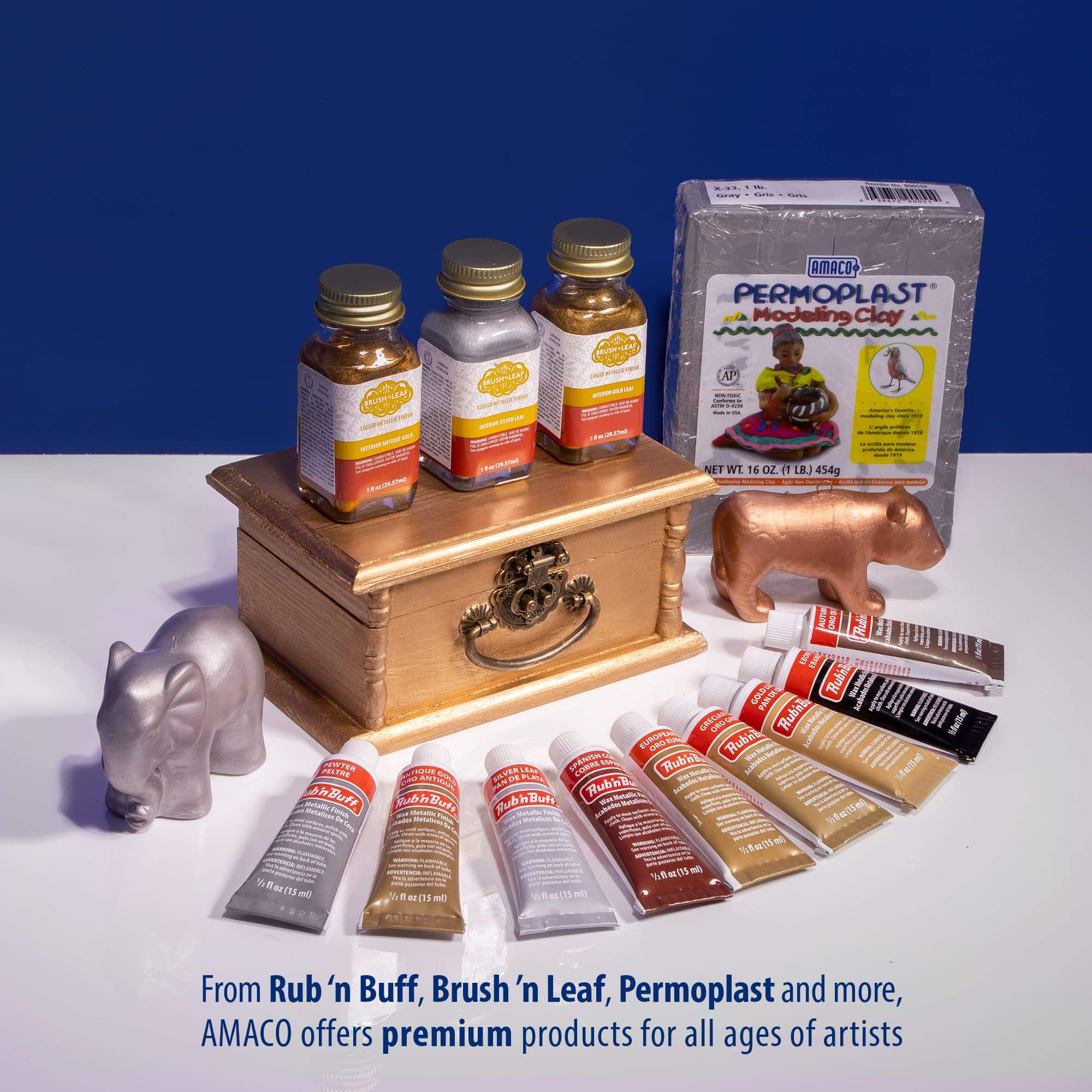 AMACO Rub n Buff Wax Metallic Finish - Rub n Buff Gold Leaf 15ml Tube - Versatile Gilding - Image 7
