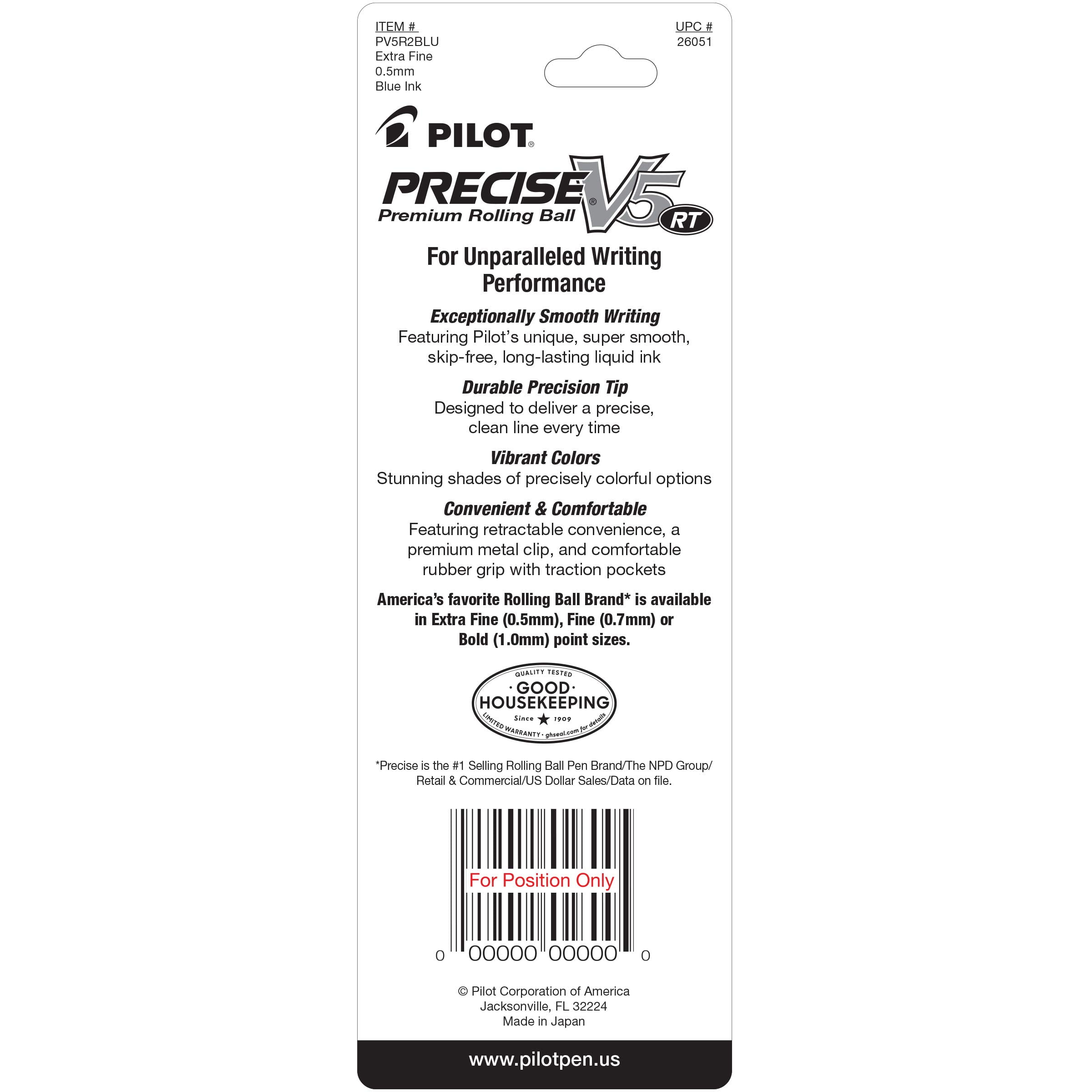PILOT Precise V5 RT Refillable & Retractable Liquid Ink Rolling Ball Pens, Extra Fine Poin - Image 2