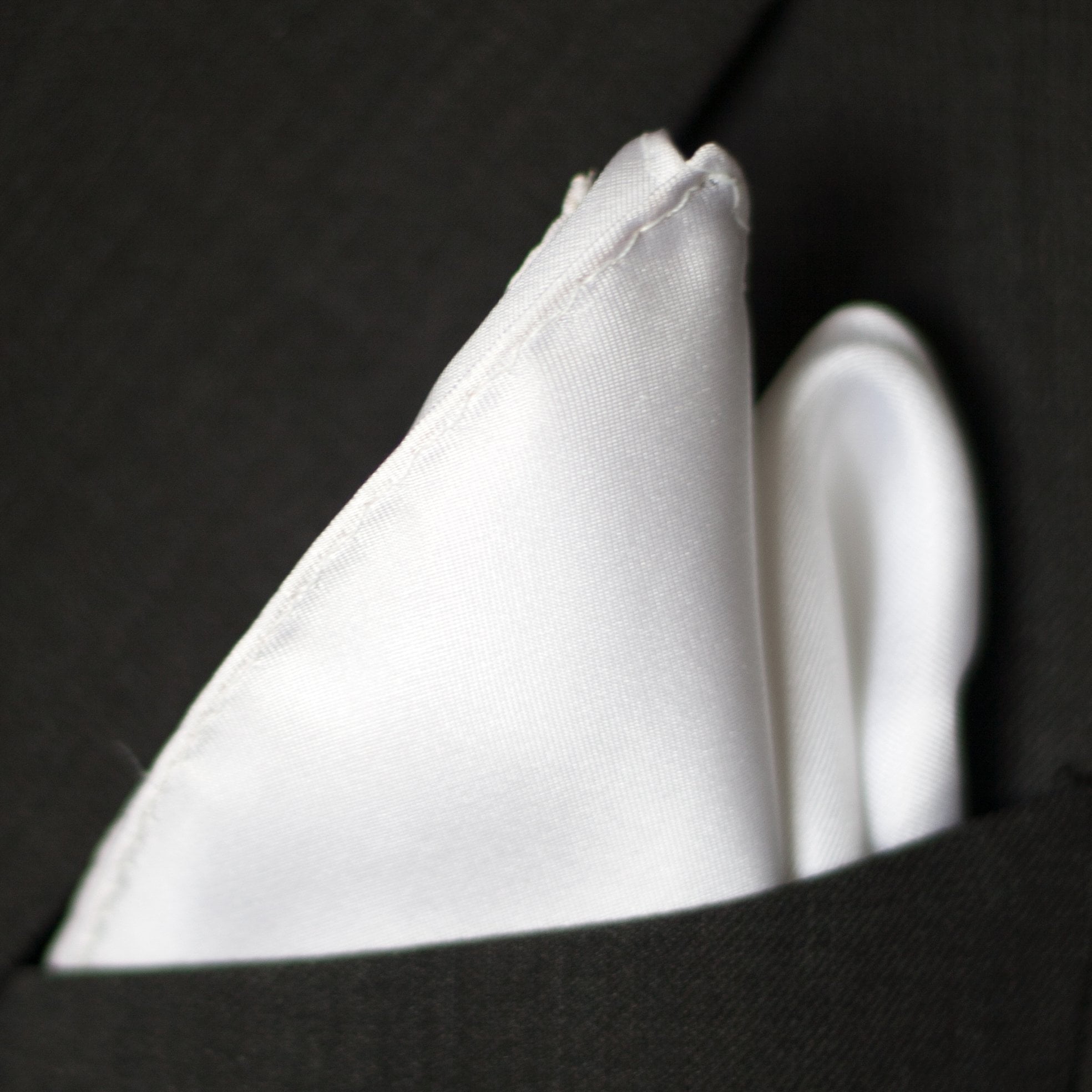 Royal Silk Fine White 100% Silk Pocket Square for Men Full-Sized 17"x17" - Image 5