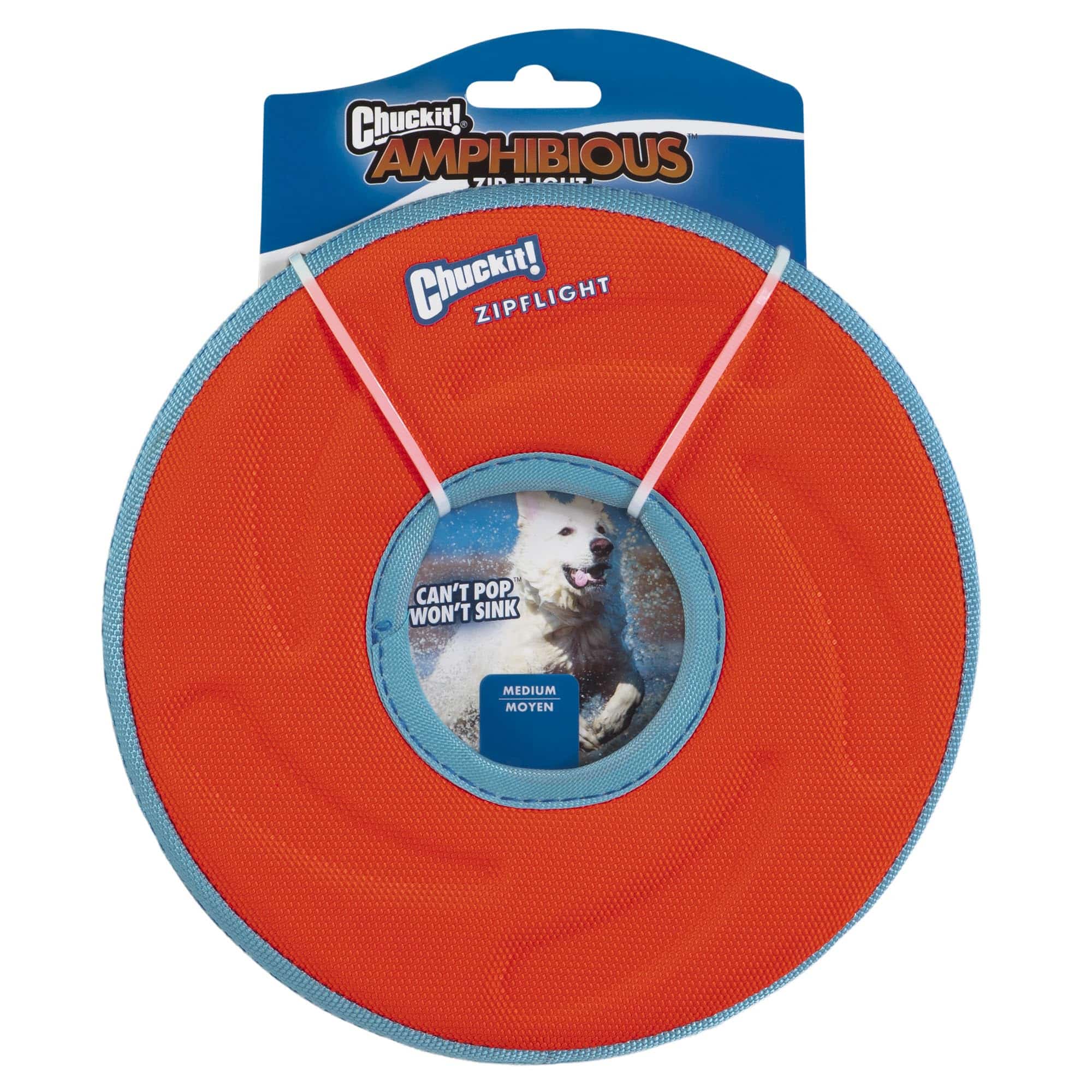 Chuckit Zipflight Flying Disc Dog Toy, Medium (8.5"), Orange and Blue - Image 4