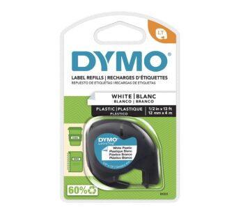 DYMO – SAN91331 91331 LetraTag Labeling Tape for LetraTag Label Makers, Black Print on Whi