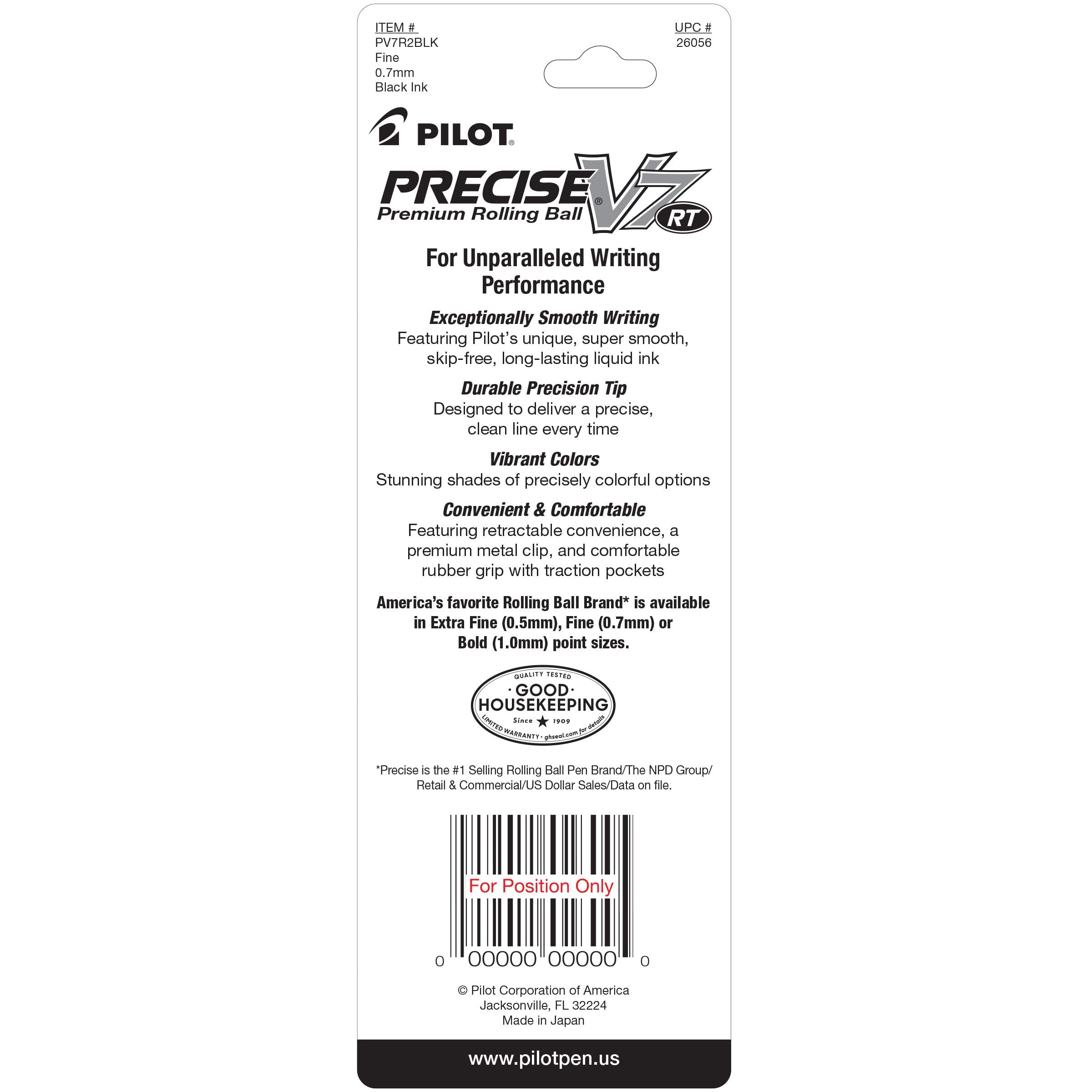 PILOT Precise V7 RT Refillable & Retractable Liquid Ink Rolling Ball Pens, Fine Point (0.7 - Image 2