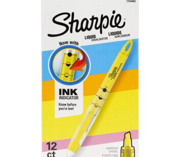 SHARPIE Liquid Highlighters, Chisel Tip, Fluorescent Yellow, 12 Count