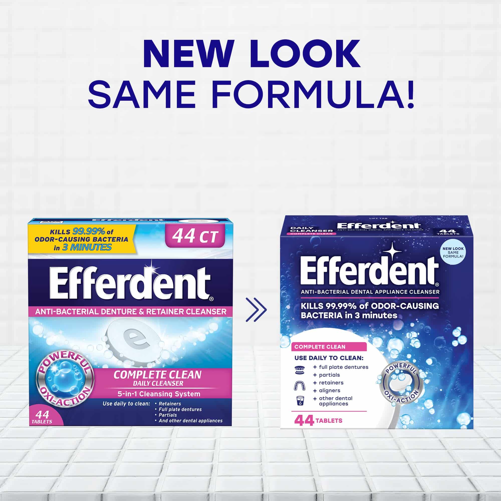 Efferdent Denture Cleanser Tablets, Complete Clean, Cleanser for Retainer and Dental Appli - Image 2