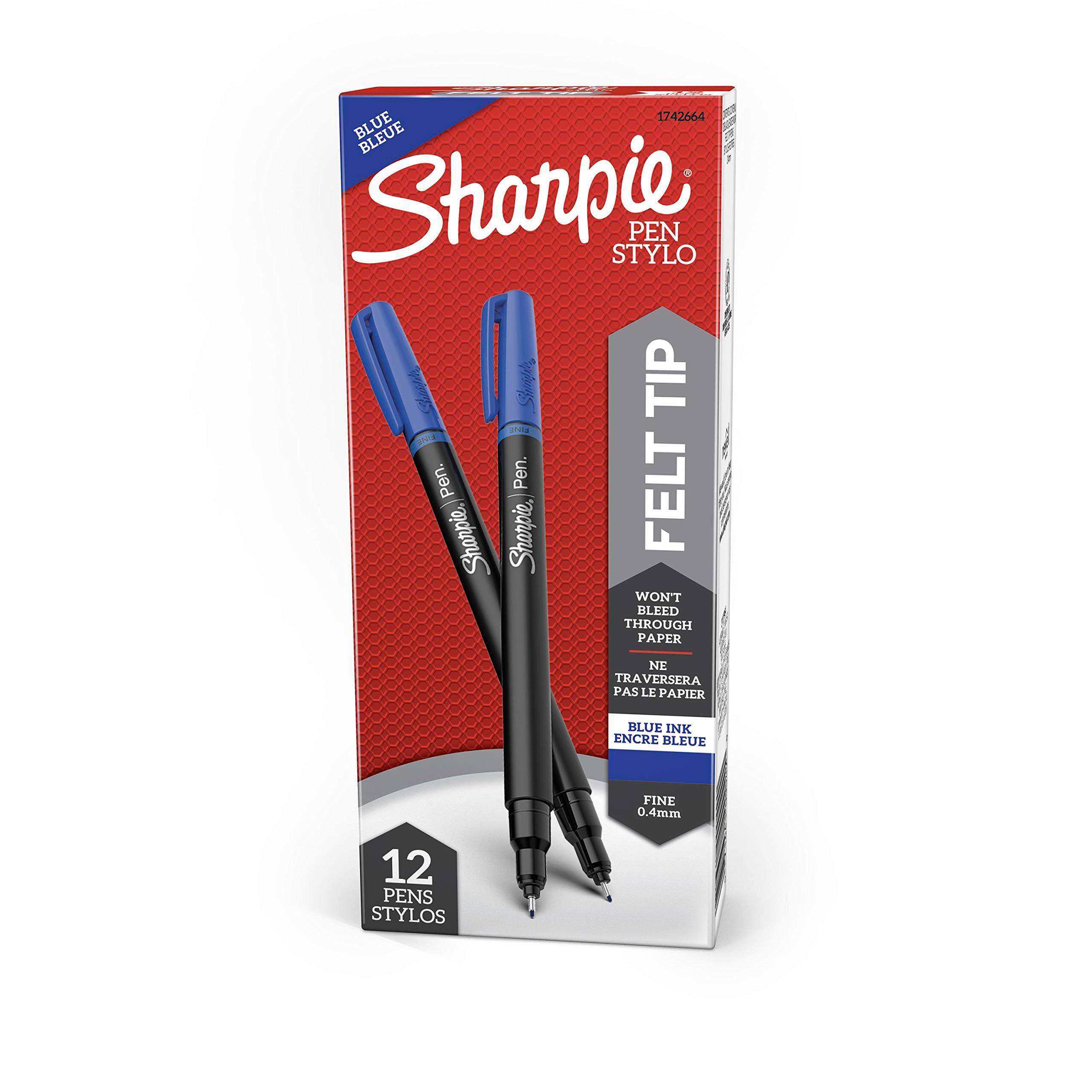 SHARPIE Felt Tip Pens, Fine Point (0.4mm), Blue, 12 Count, Felt Tip Pens, Fine Point (0.4m - Image 7