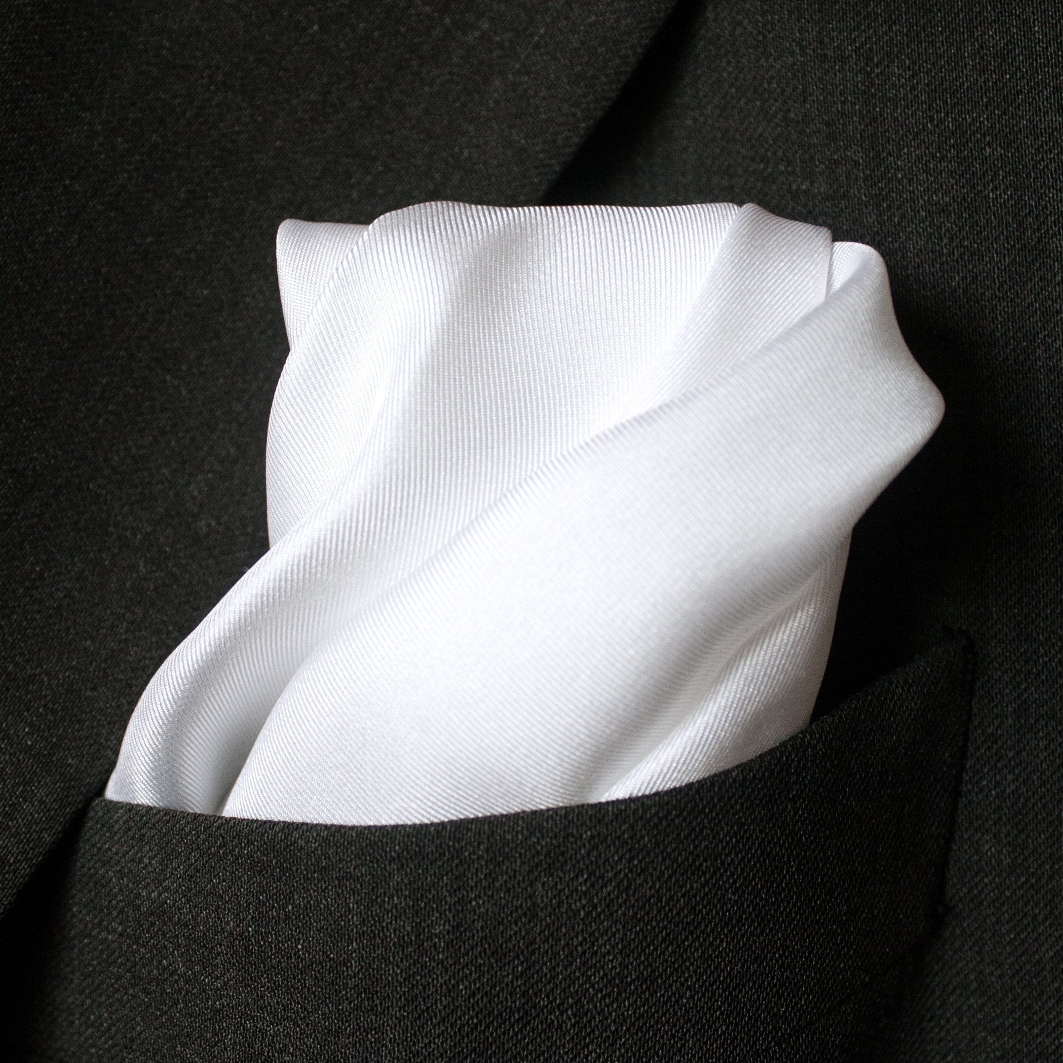 Royal Silk Fine White 100% Silk Pocket Square for Men Full-Sized 17"x17" - Image 4
