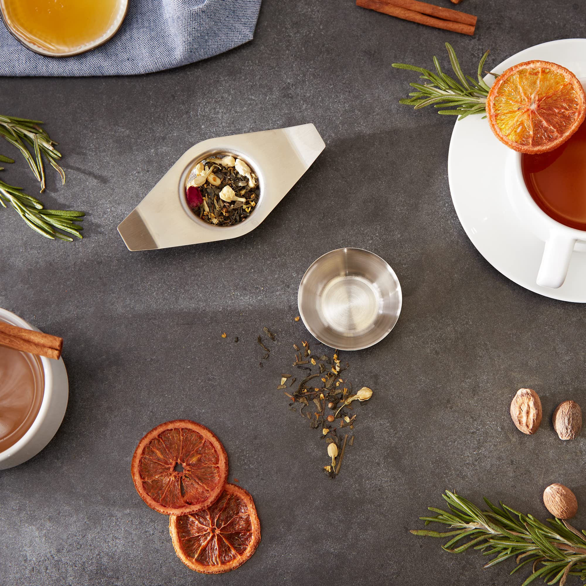 RSVP International Tea Strainer Collection, Strainer & Drip Cup - Image 3