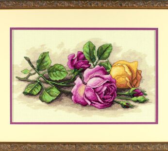 Dimensions ‘Rose Cuttings’ Floral Counted Cross Stitch Kit, 14” x 9”, multi-colored, 14