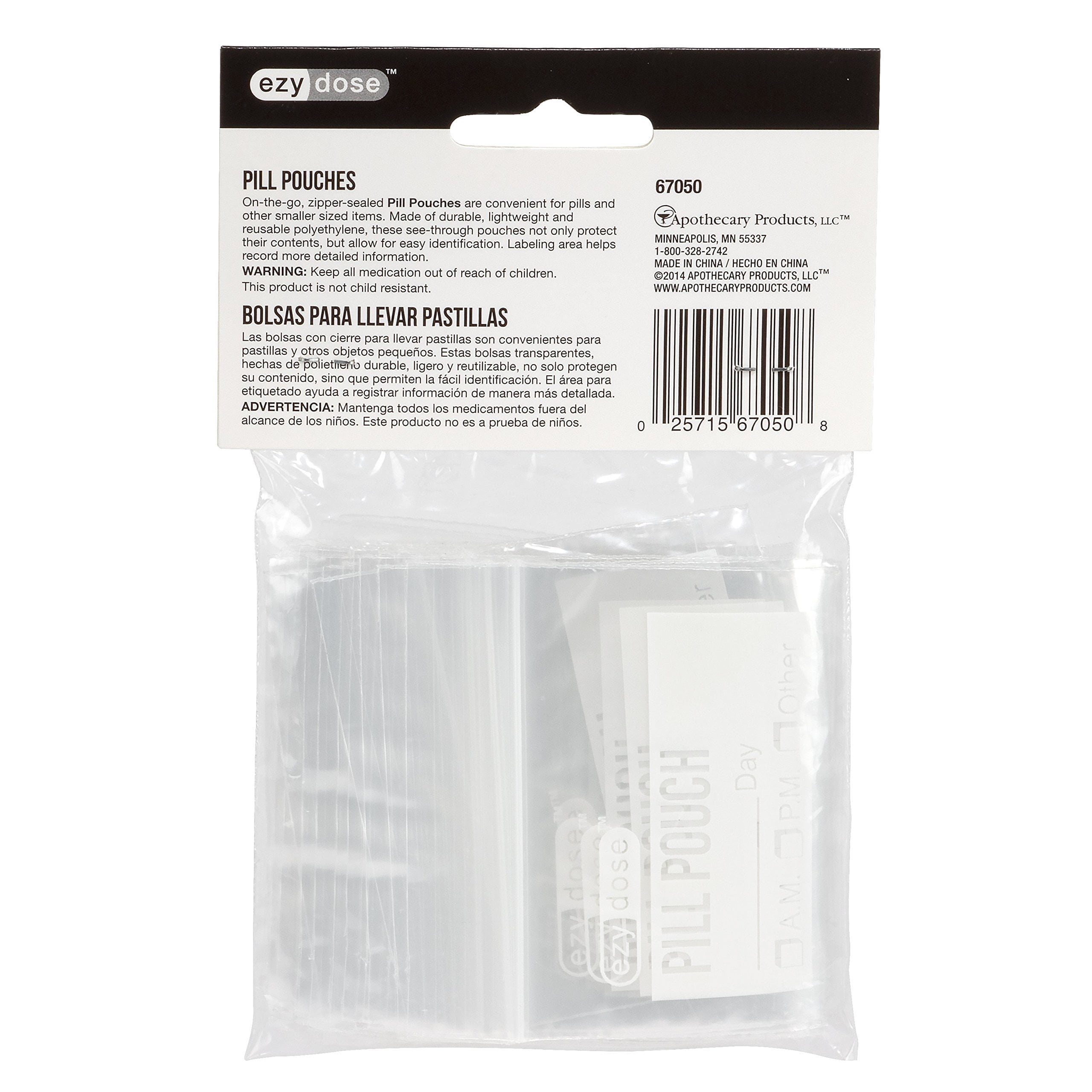 Ezy Dose Disposable Pill Pouches, Pill and Vitamin Storage, Clear, 50 Count - Image 2