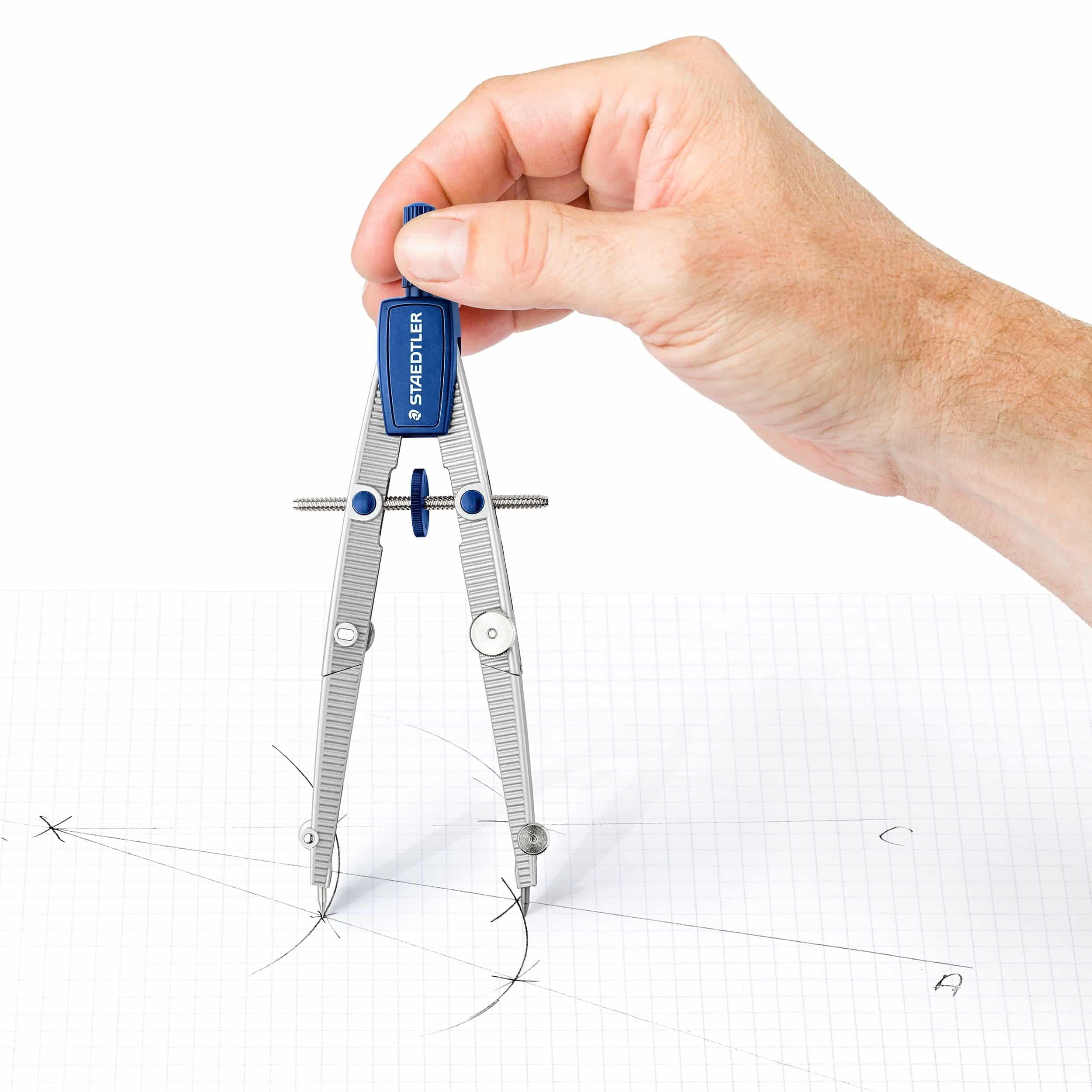 STAEDTLER 550 02 Noris School Compass with Centre Wheel, Extension Bar, Universal Adapter - Image 3