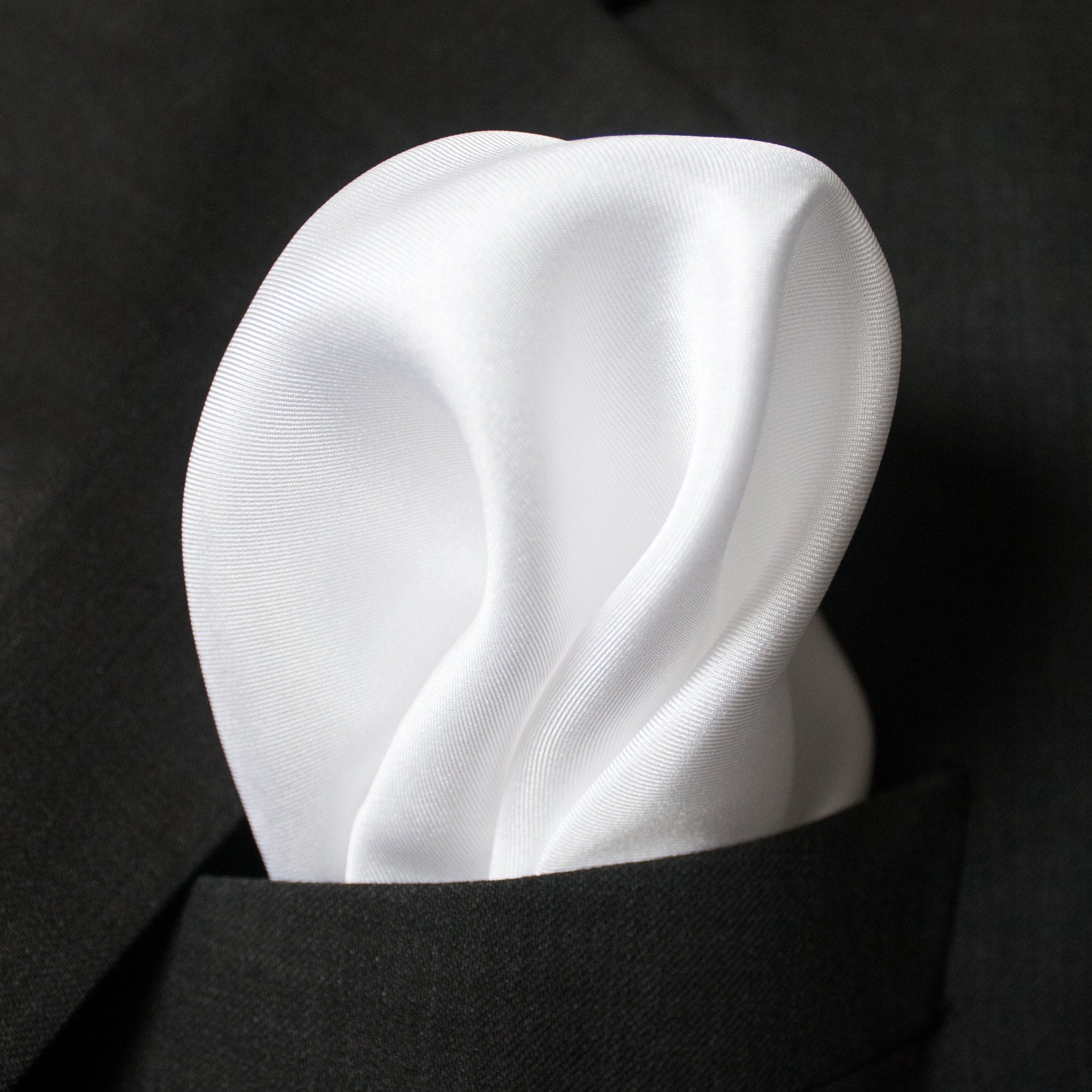 Royal Silk Fine White 100% Silk Pocket Square for Men Full-Sized 17"x17" - Image 2