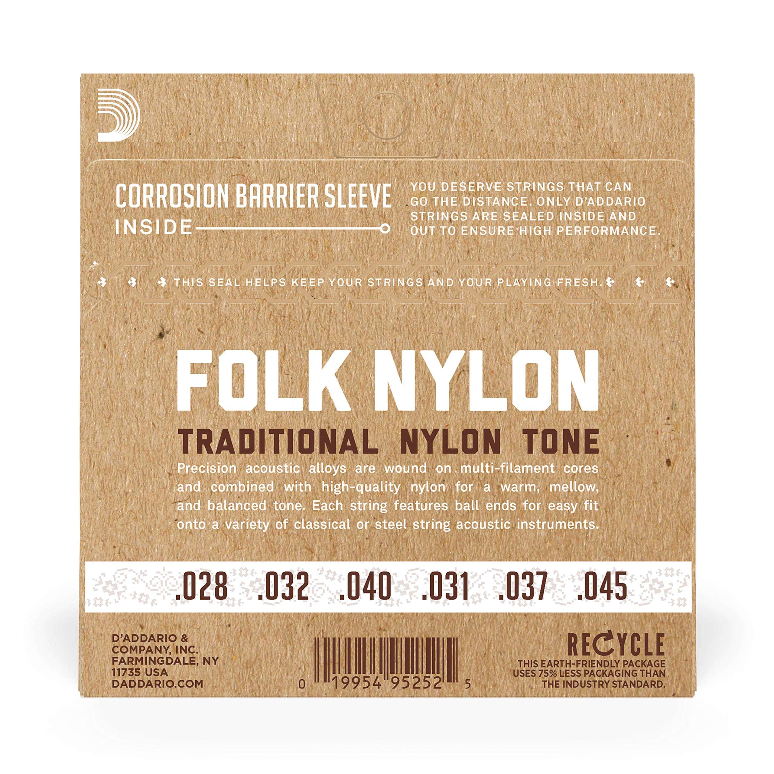 D'Addario Guitar Strings - Folk Nylon Guitar Strings - EJ34 Classical Guitar Strings - Nyl - Image 3