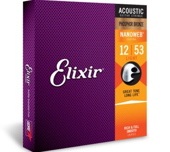 Elixir Strings, Acoustic Guitar Strings, Phosphor Bronze with NANOWEB Coating, Longest-Las