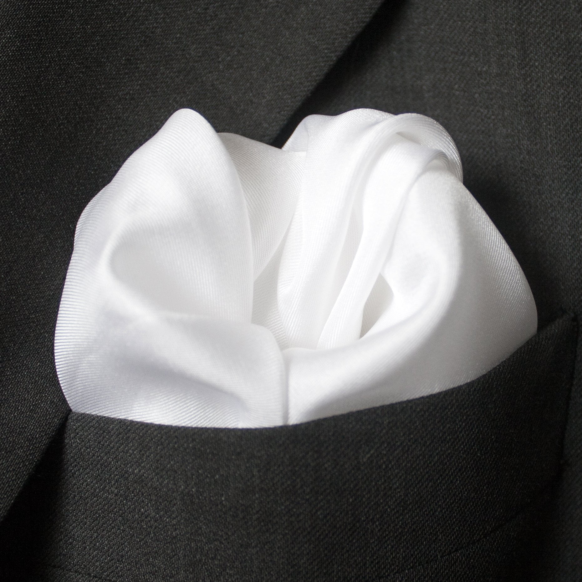 Royal Silk Fine White 100% Silk Pocket Square for Men Full-Sized 17"x17" - Image 6