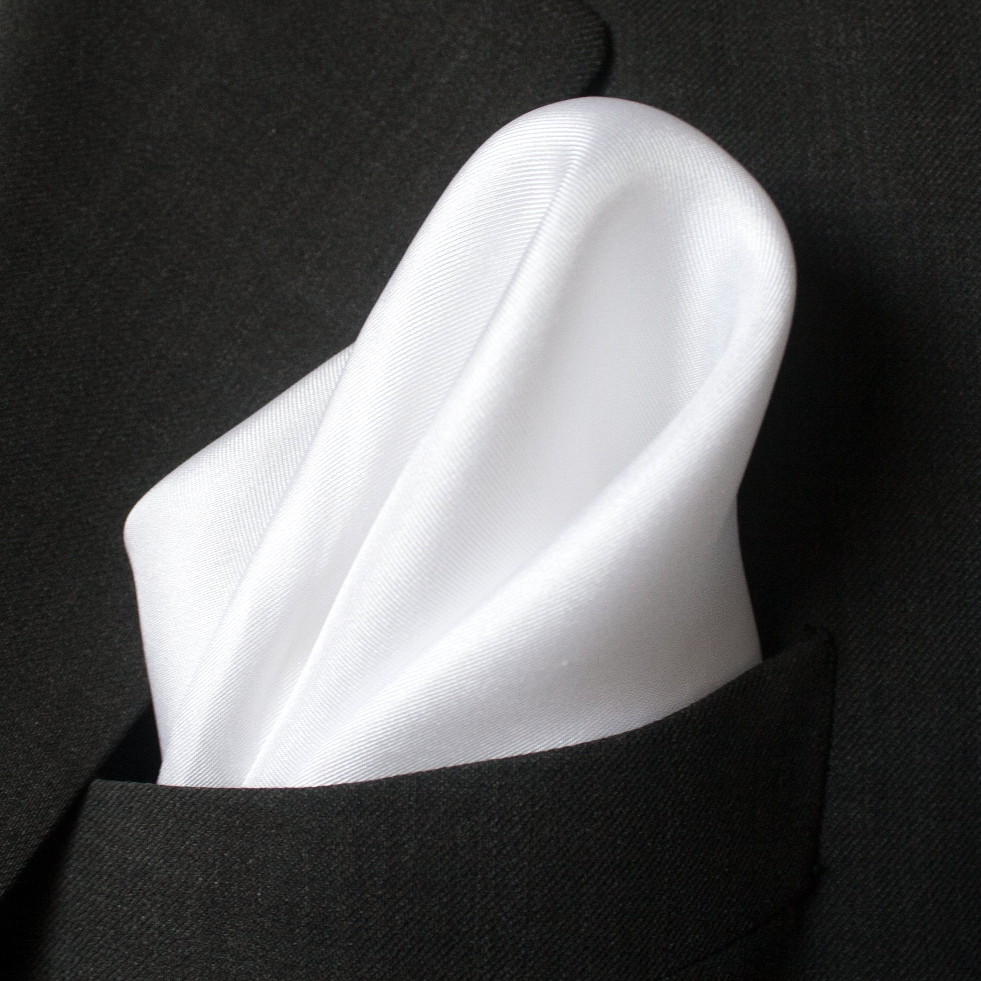 Royal Silk Fine White 100% Silk Pocket Square for Men Full-Sized 17"x17" - Image 3
