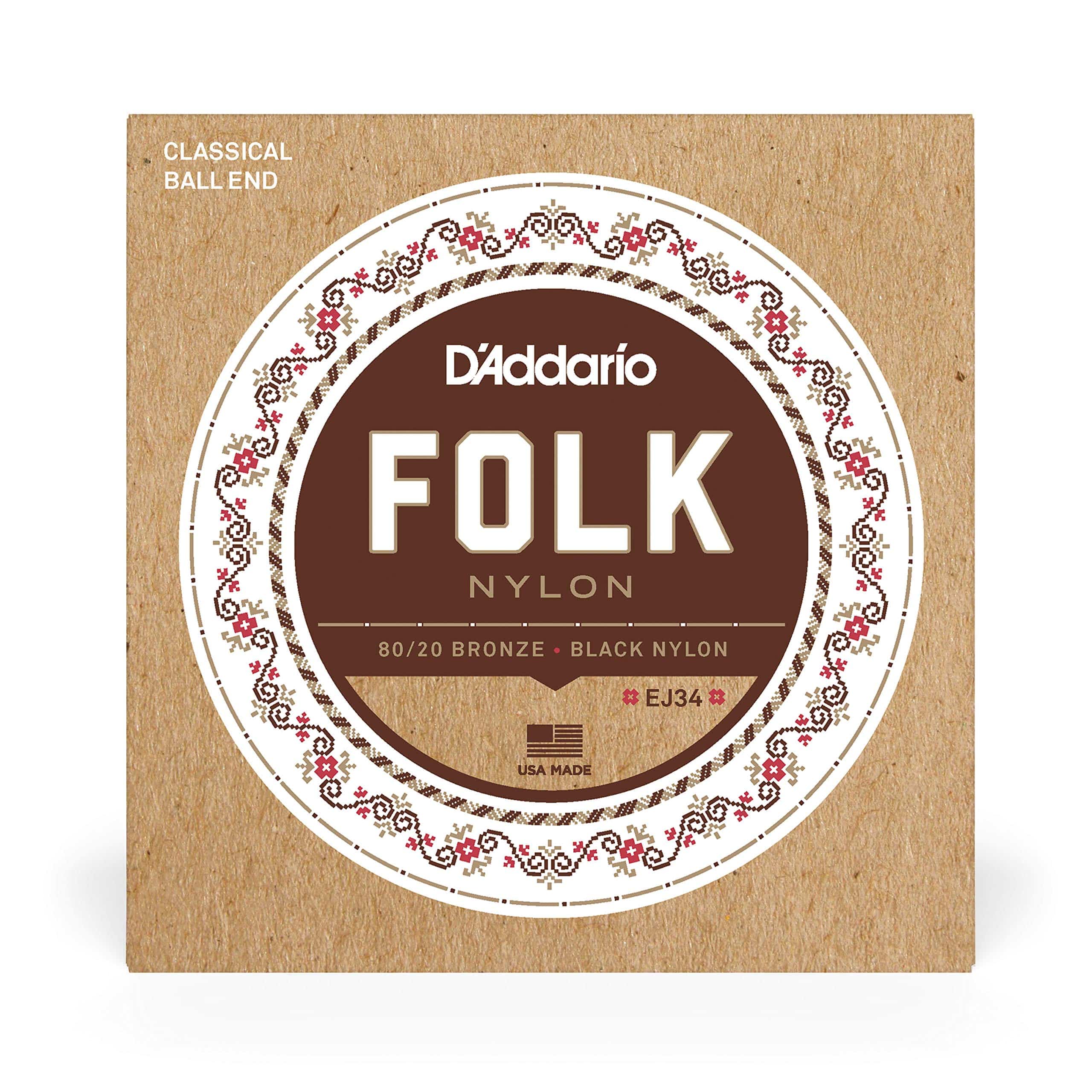 D'Addario Guitar Strings - Folk Nylon Guitar Strings - EJ34 Classical Guitar Strings - Nyl - Image 2