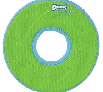 Chuckit Zipflight Flying Disc Dog Toy, Medium (8.5″), Orange and Blue