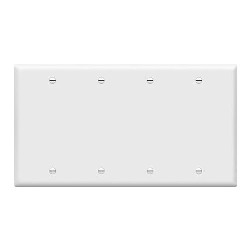 ENERLITES Blank Device Cover Wall Plate, Size 4-Gang 4.50" x 8.19", Unbreakable Polycarbon