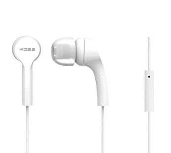 KOSS 192617.101 KEB9i Earbuds with Microphone and in-Line Remote (White)
