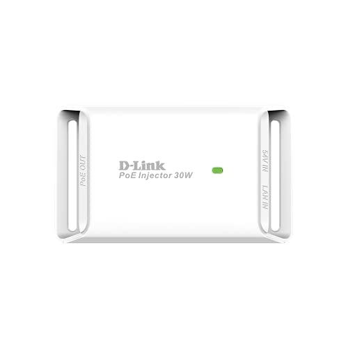 D-Link PoE Injector Adapter 1 Port Gigabit Power Over Ethernet DC Powers IP Camera, Access